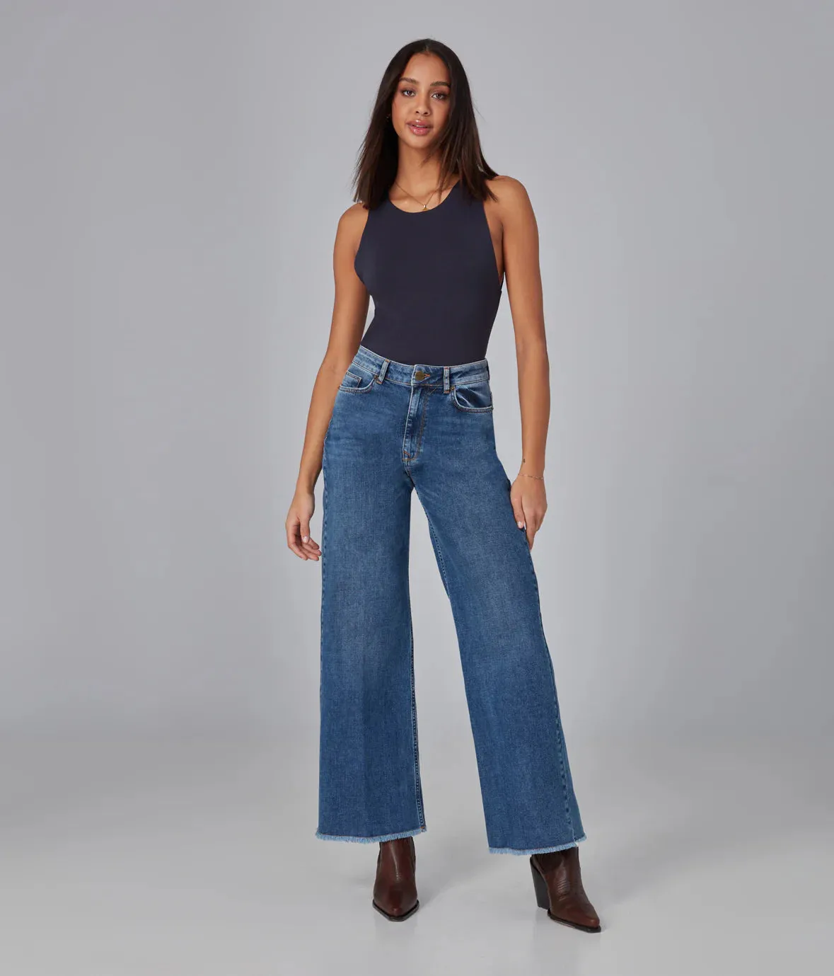 Milan High Rise Wide Leg Jeans