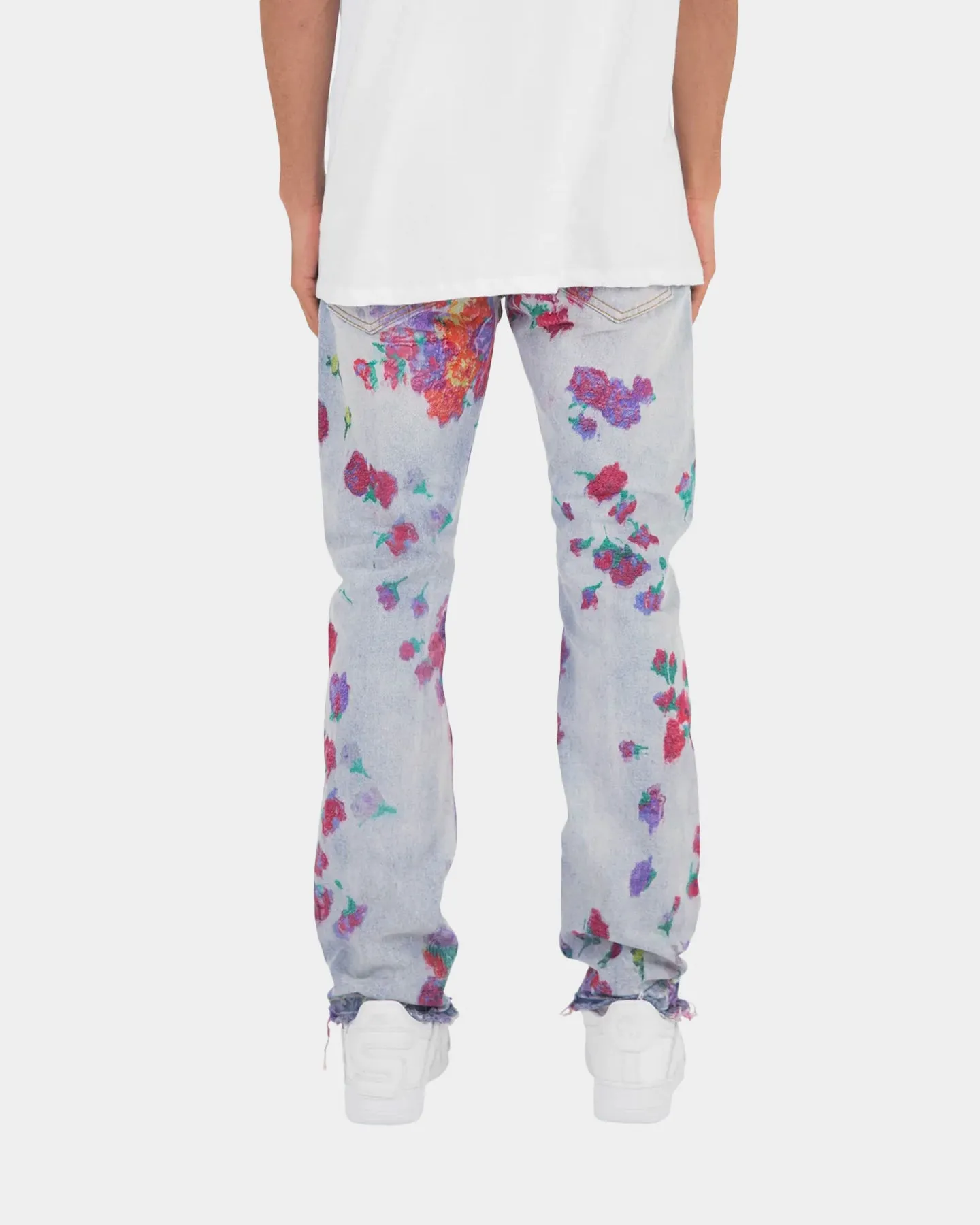 MNML D281 Floral Denim Jeans Blue