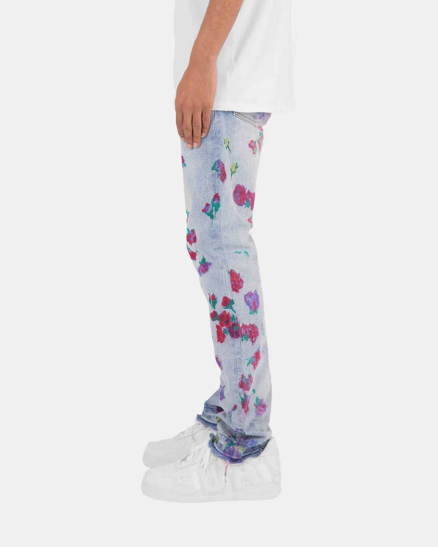 MNML D281 Floral Denim Jeans Blue
