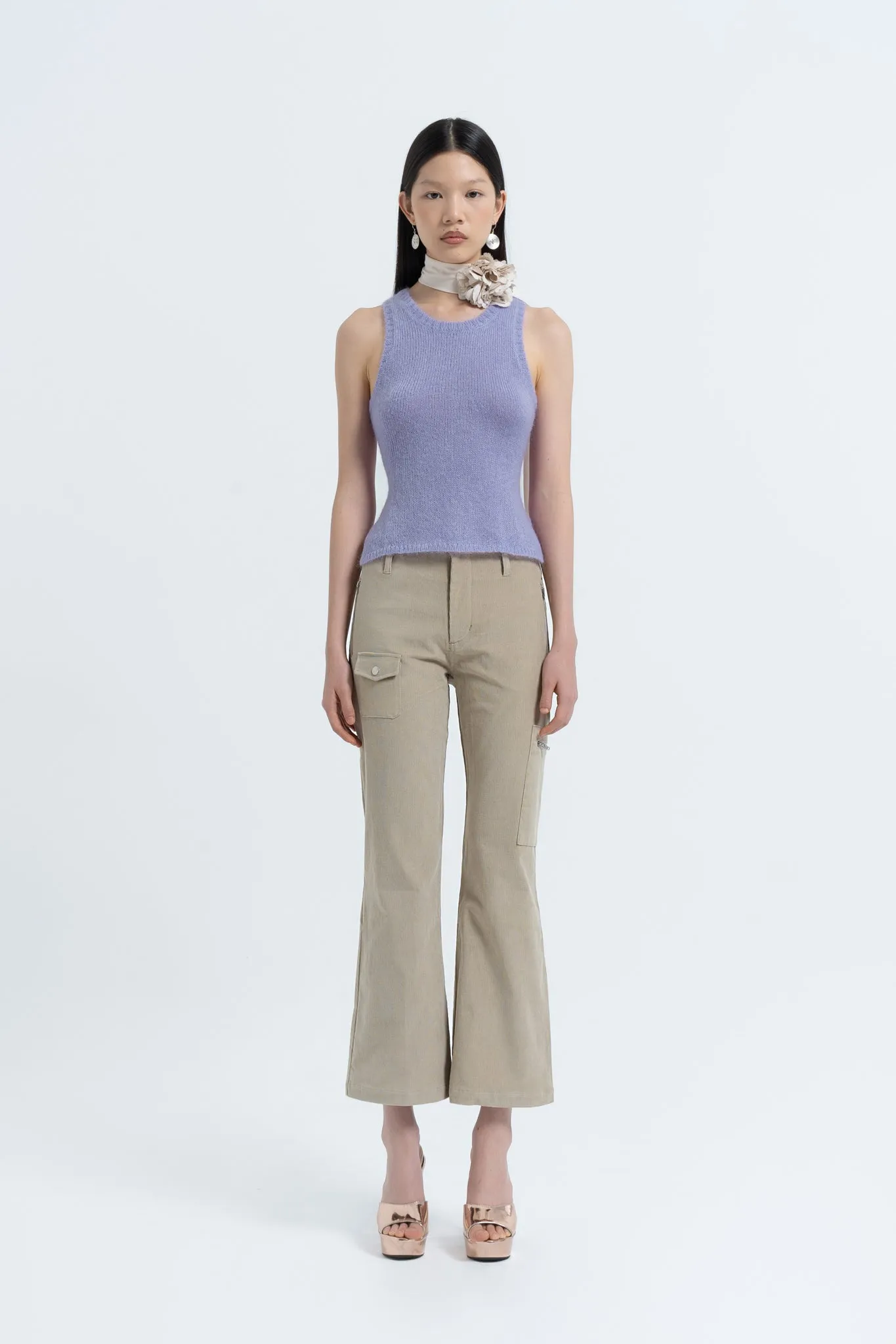 Mohair Racer Tank in Purp