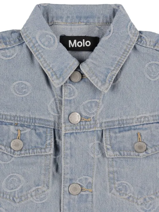 Molo   Smiles print cotton denim jacket 