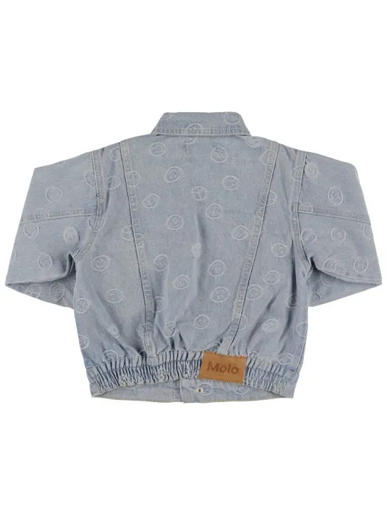 Molo   Smiles print cotton denim jacket 