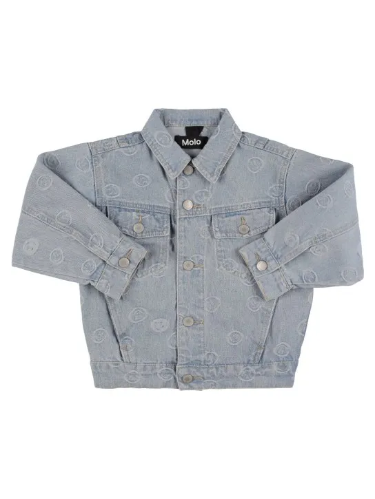 Molo   Smiles print cotton denim jacket 