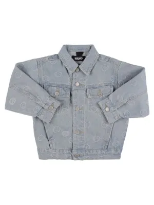 Molo   Smiles print cotton denim jacket 