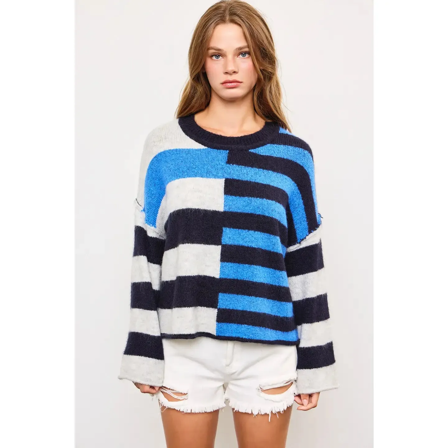 Mustard Seed Multi Striped Knit Top
