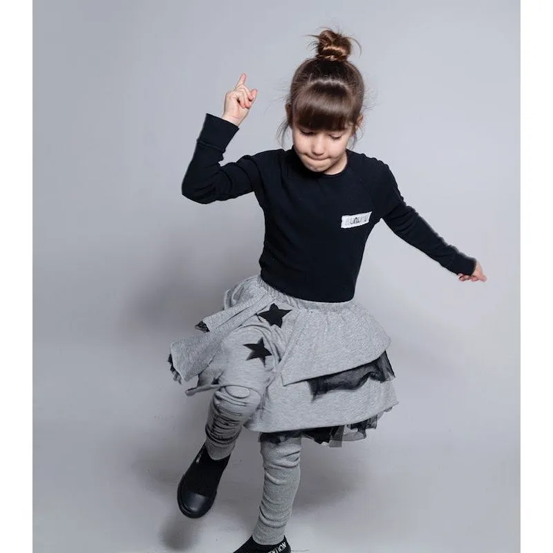 NUNUNU Attention leggings skirt Powder Heather Grey