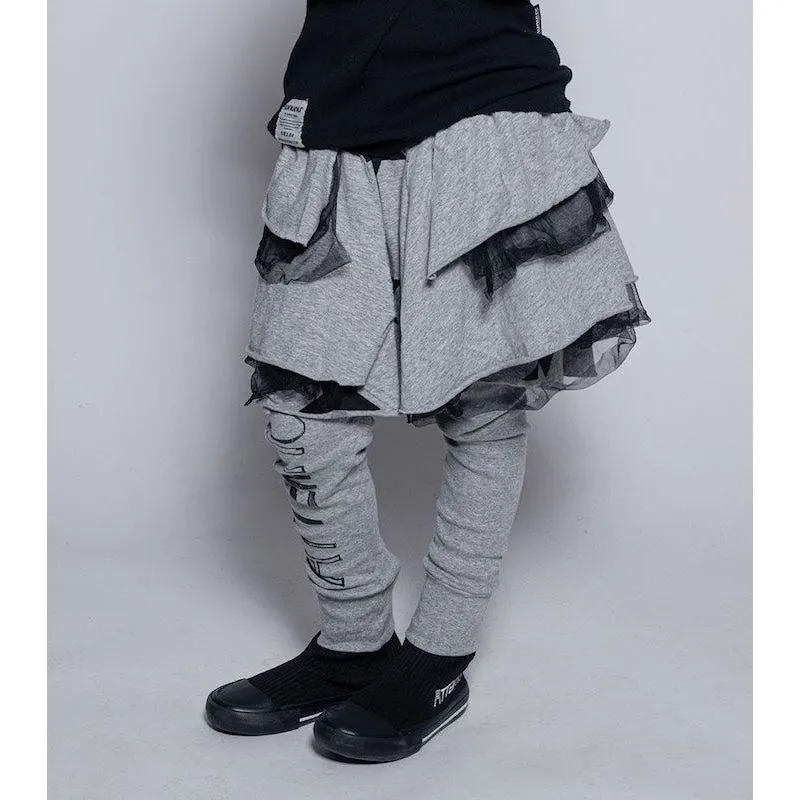 NUNUNU Attention leggings skirt Powder Heather Grey