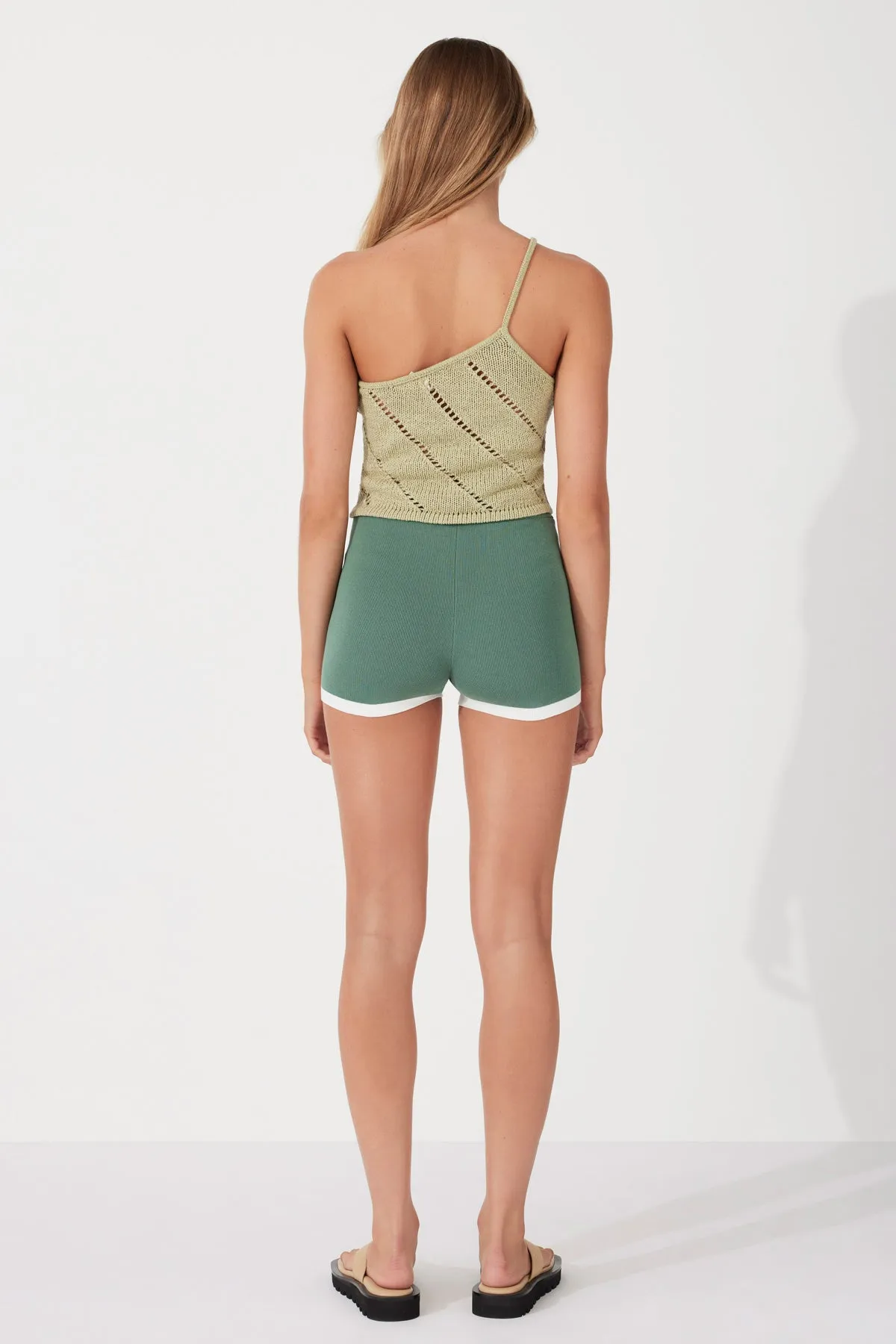 Olive Lattice Knit Top