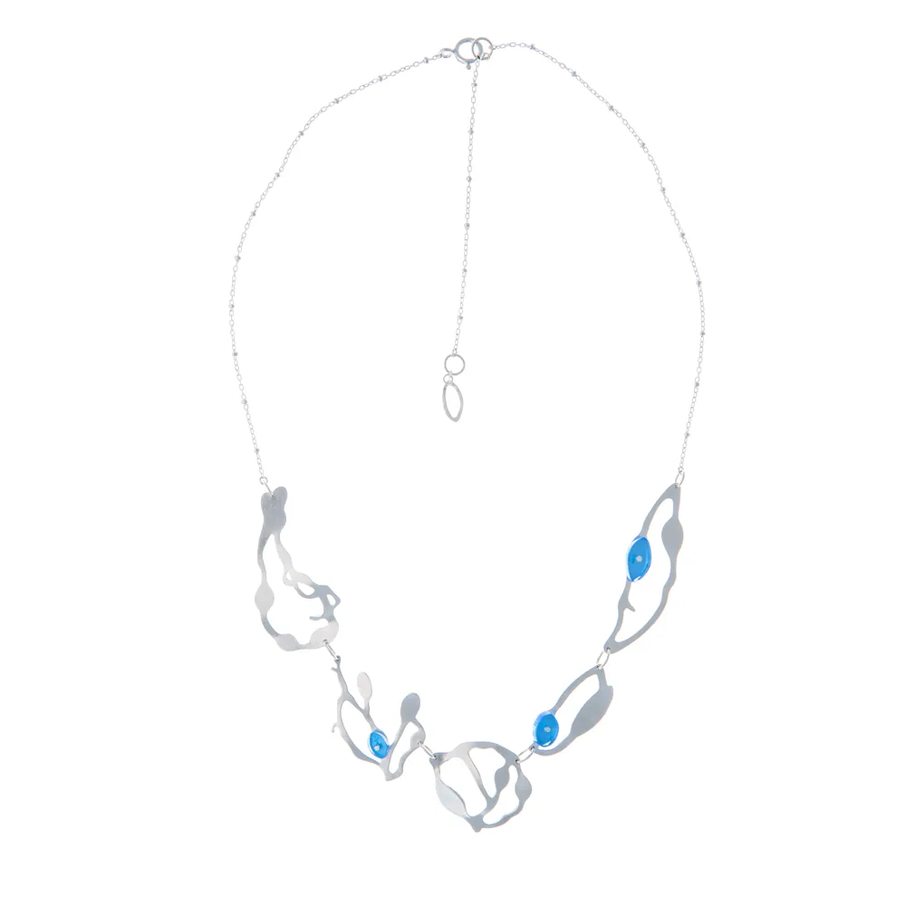 Seaweed Garland Necklace in Brushed Silver