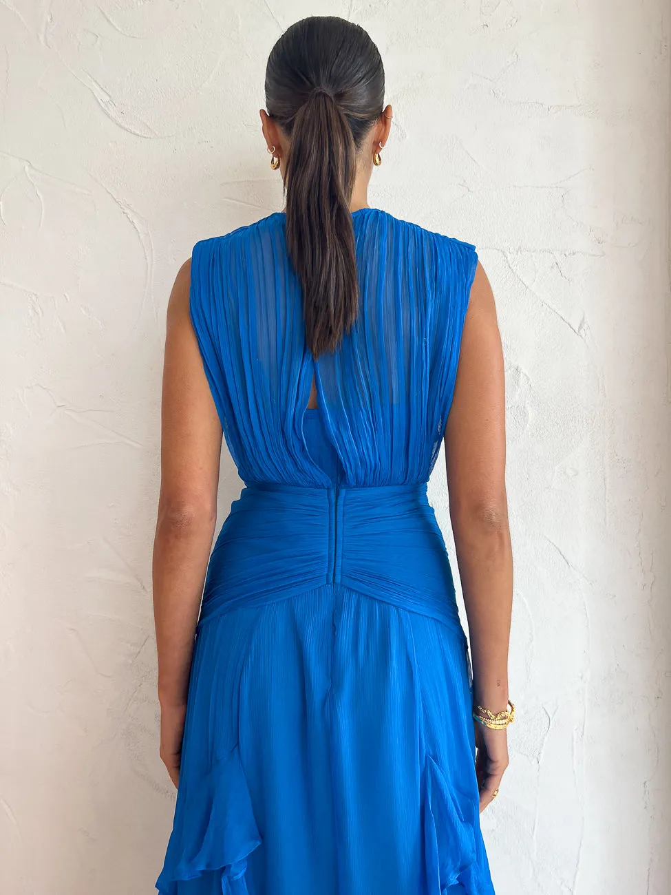 Shona Joy Leilani Round Neck Maxi Dress in Pacific