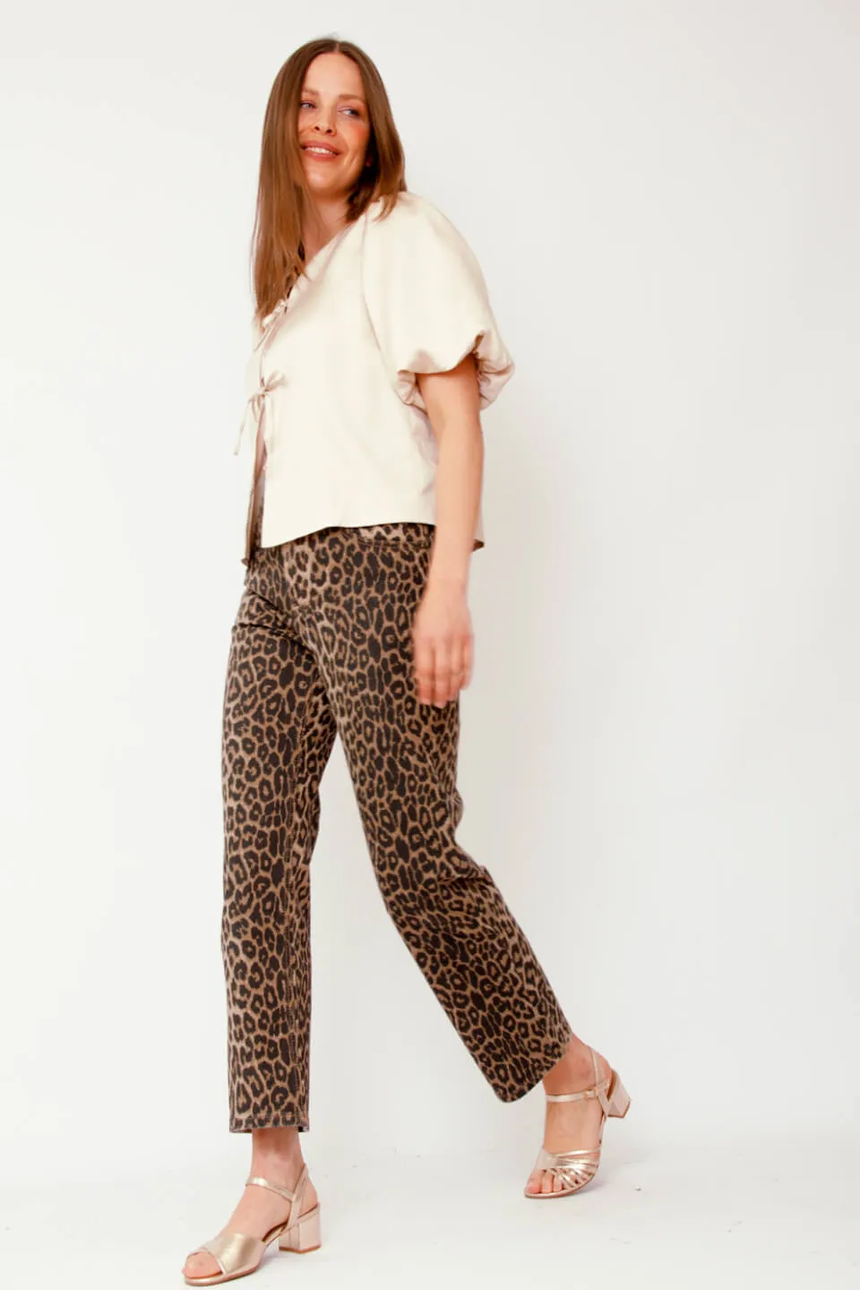 Solange Luipaard Denim Jeans Broek