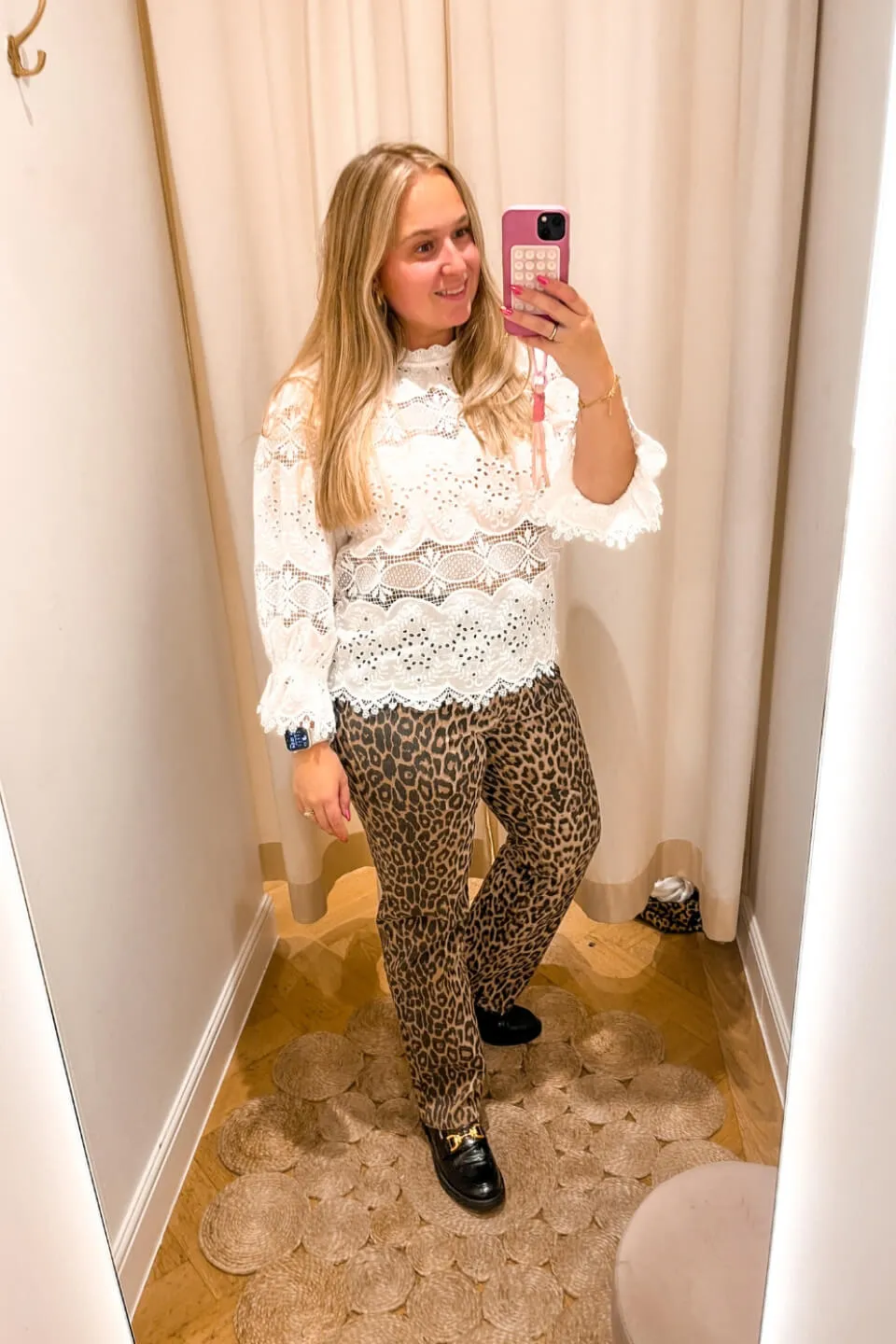 Solange Luipaard Denim Jeans Broek