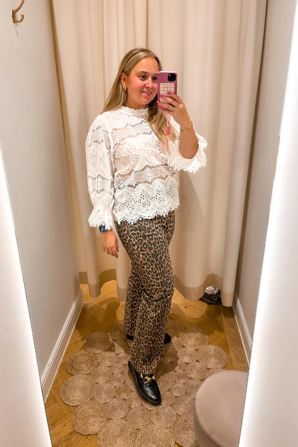 Solange Luipaard Denim Jeans Broek