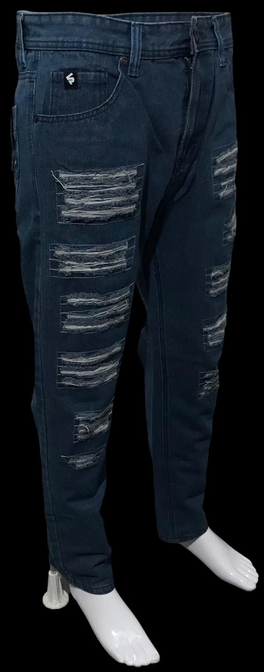 ^SOUTHPOLE^ (BLUE) RIPPED DENIM FOR MEN (34'' X 32'') (CARROT CUT)