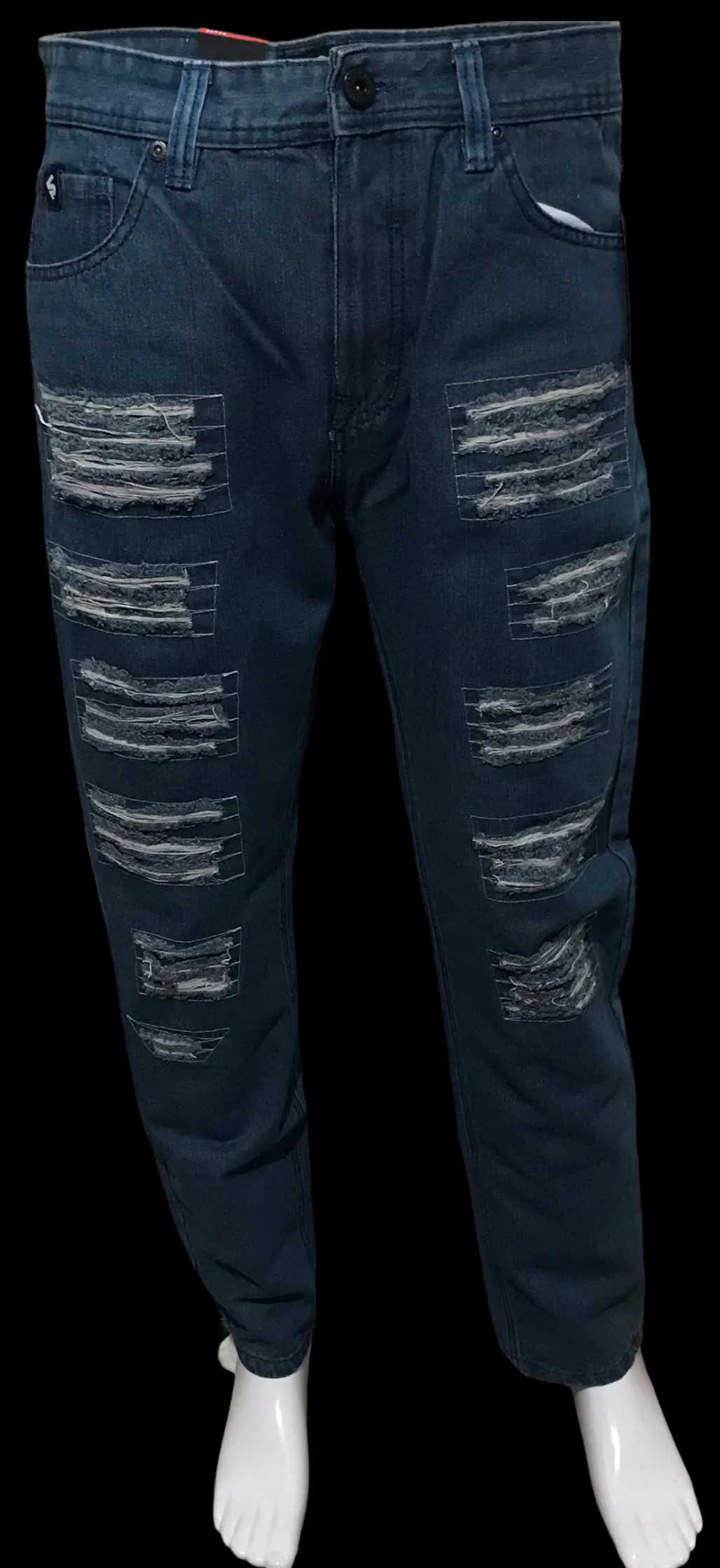 ^SOUTHPOLE^ (BLUE) RIPPED DENIM FOR MEN (34'' X 32'') (CARROT CUT)