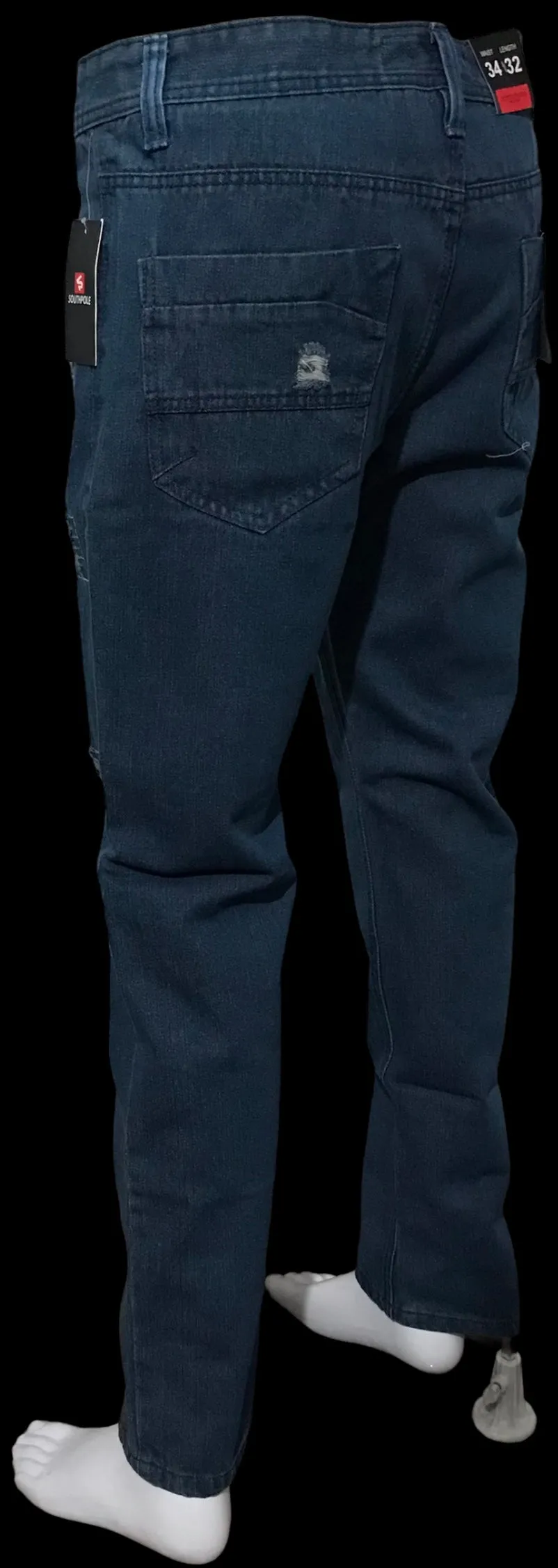 ^SOUTHPOLE^ (BLUE) RIPPED DENIM FOR MEN (34'' X 32'') (CARROT CUT)