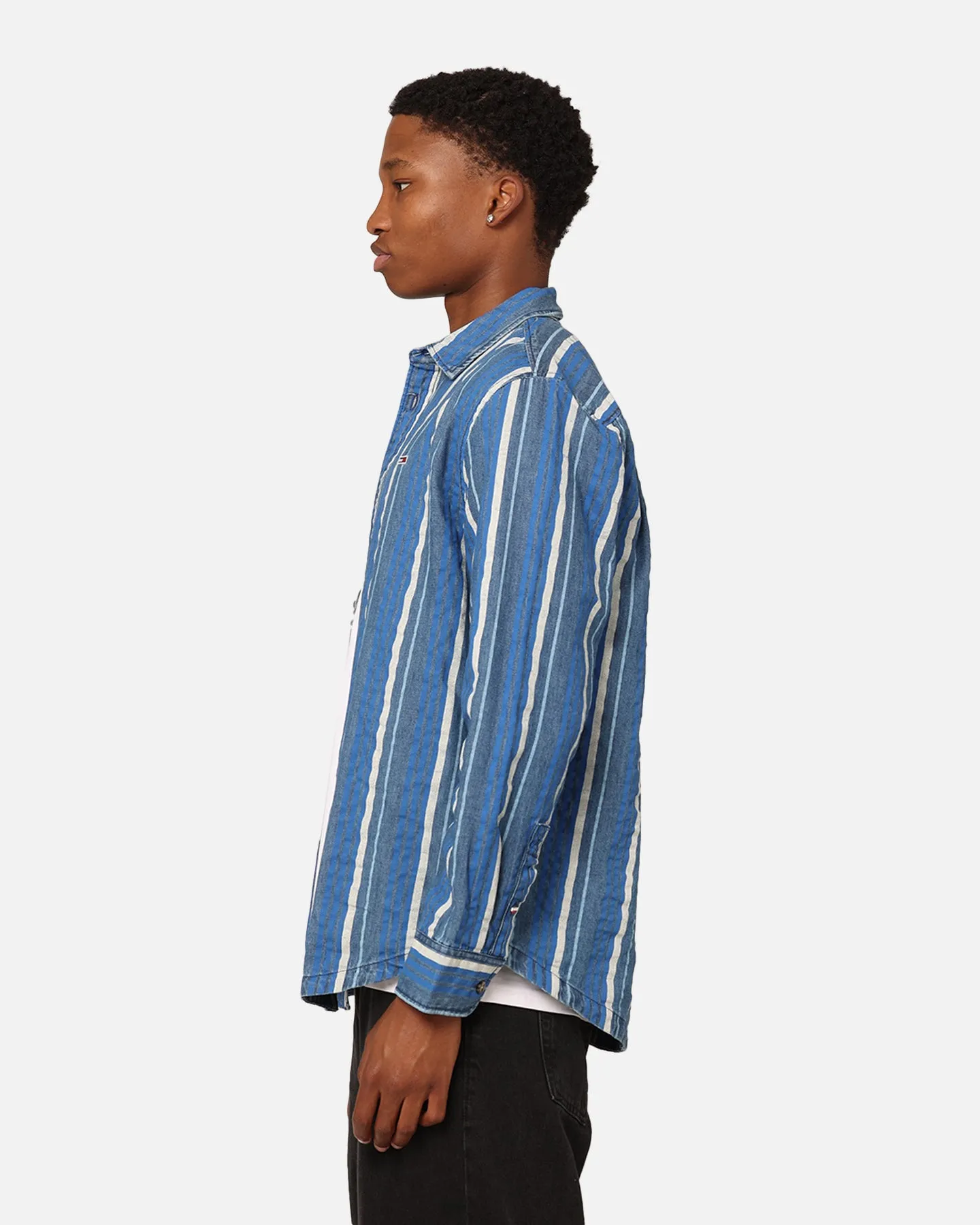 Tommy Jeans Relaxed Denim Stripe Long Sleeve Shirt Denim Medium