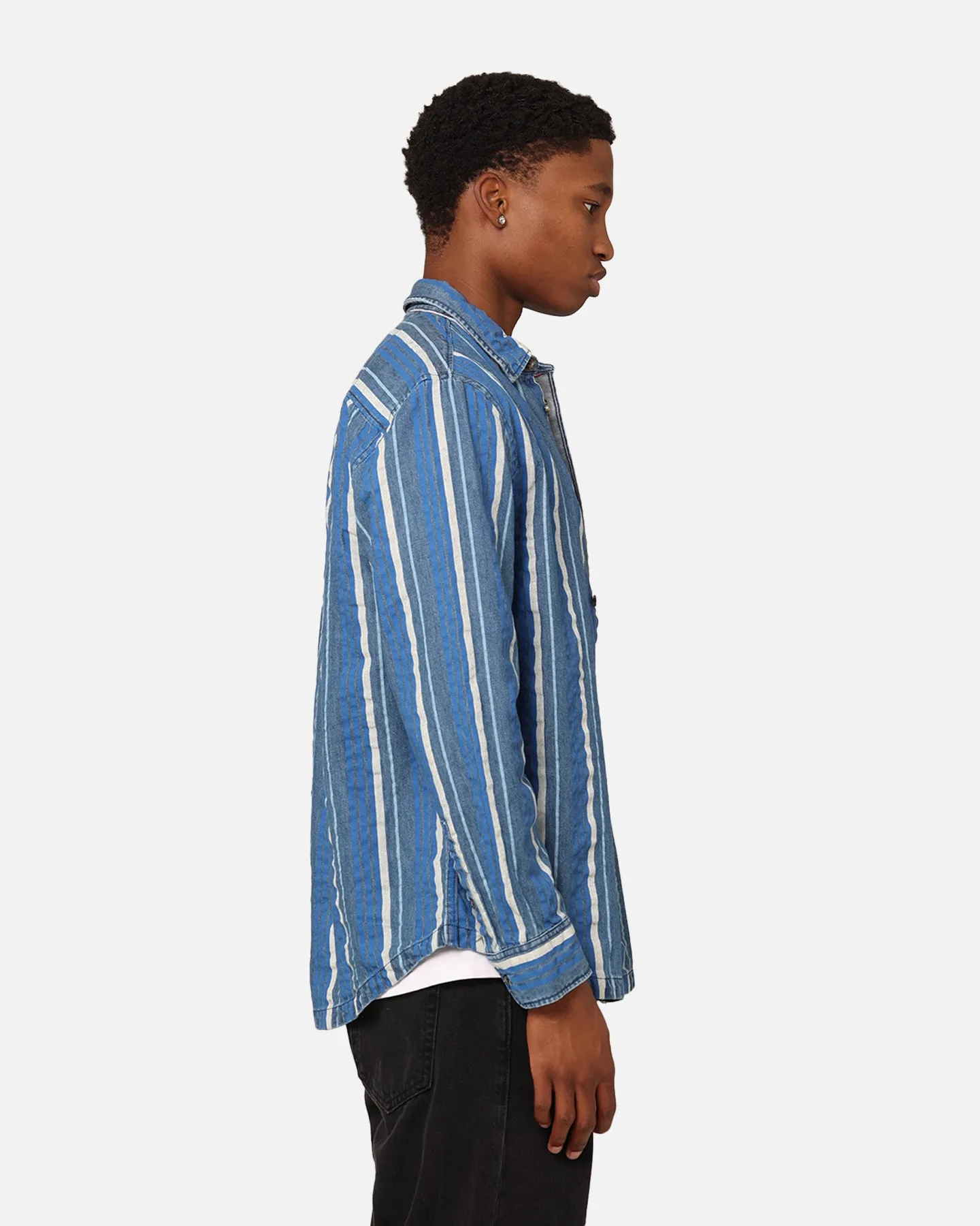 Tommy Jeans Relaxed Denim Stripe Long Sleeve Shirt Denim Medium