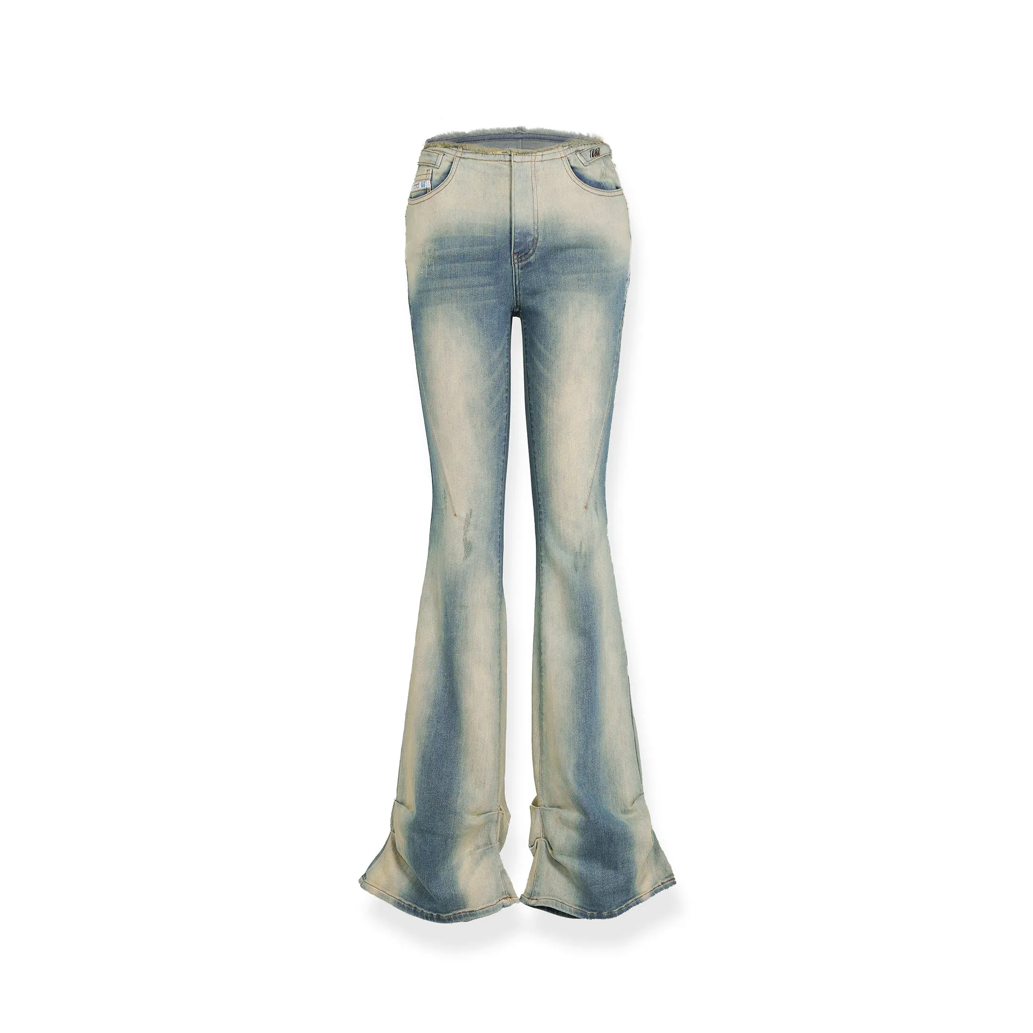 Variation Ode Washed High Elastic Bootcut Jeans