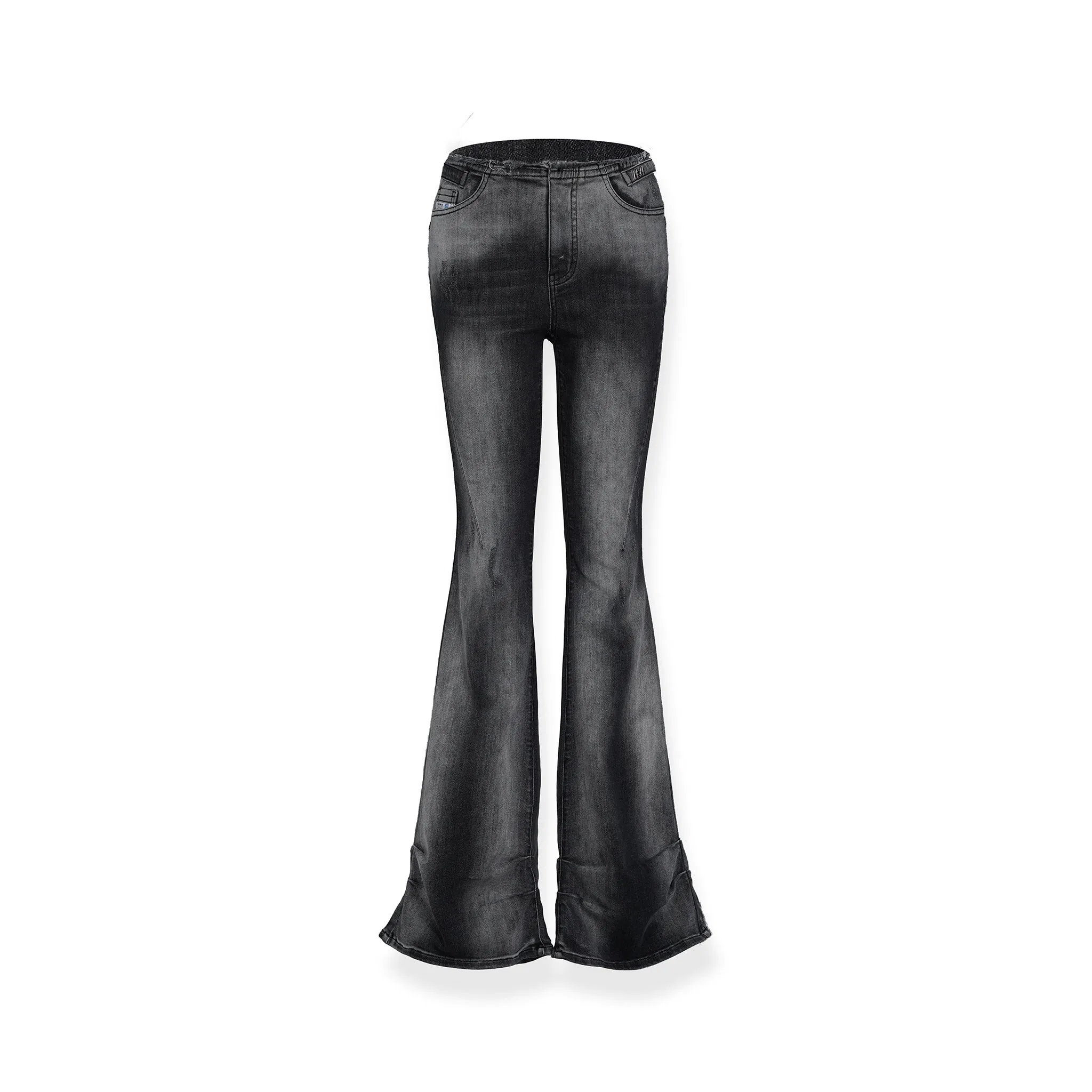 Variation Ode Washed High Elastic Bootcut Jeans