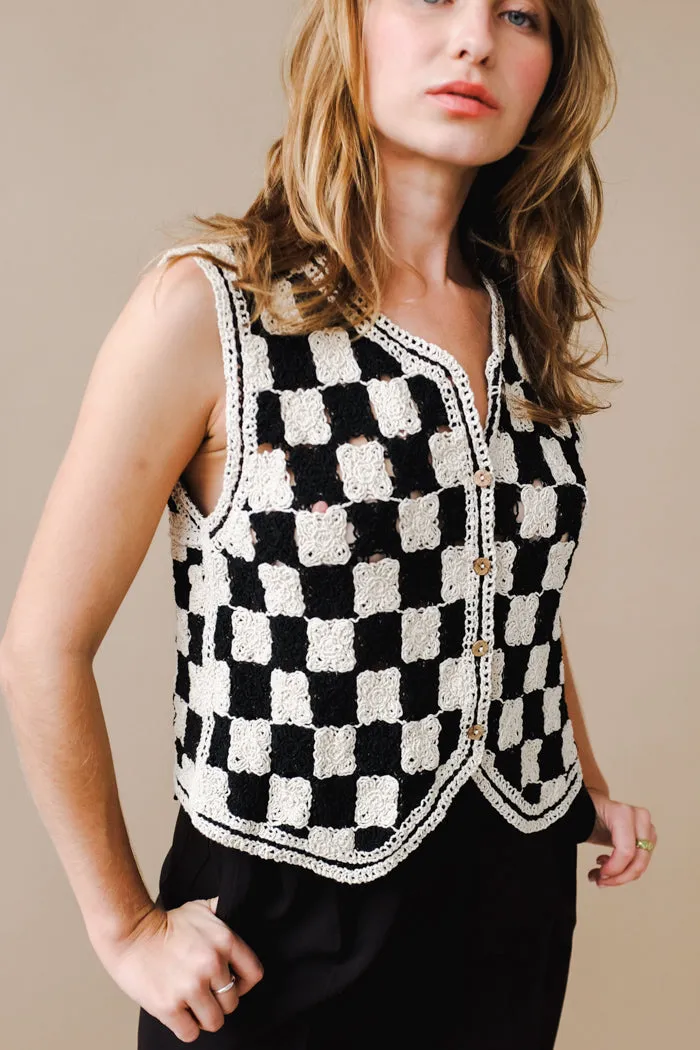 ZANNA KNIT VEST BLACK