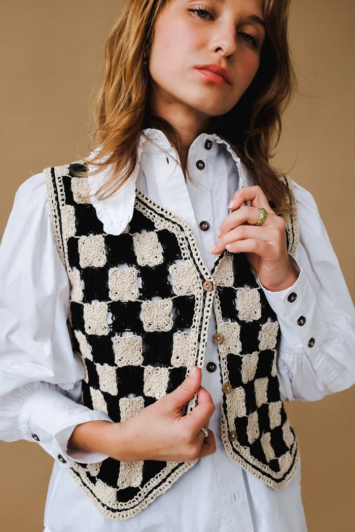 ZANNA KNIT VEST BLACK
