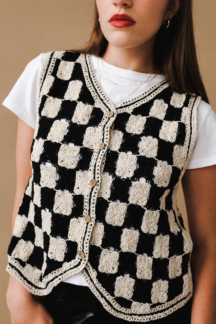 ZANNA KNIT VEST BLACK