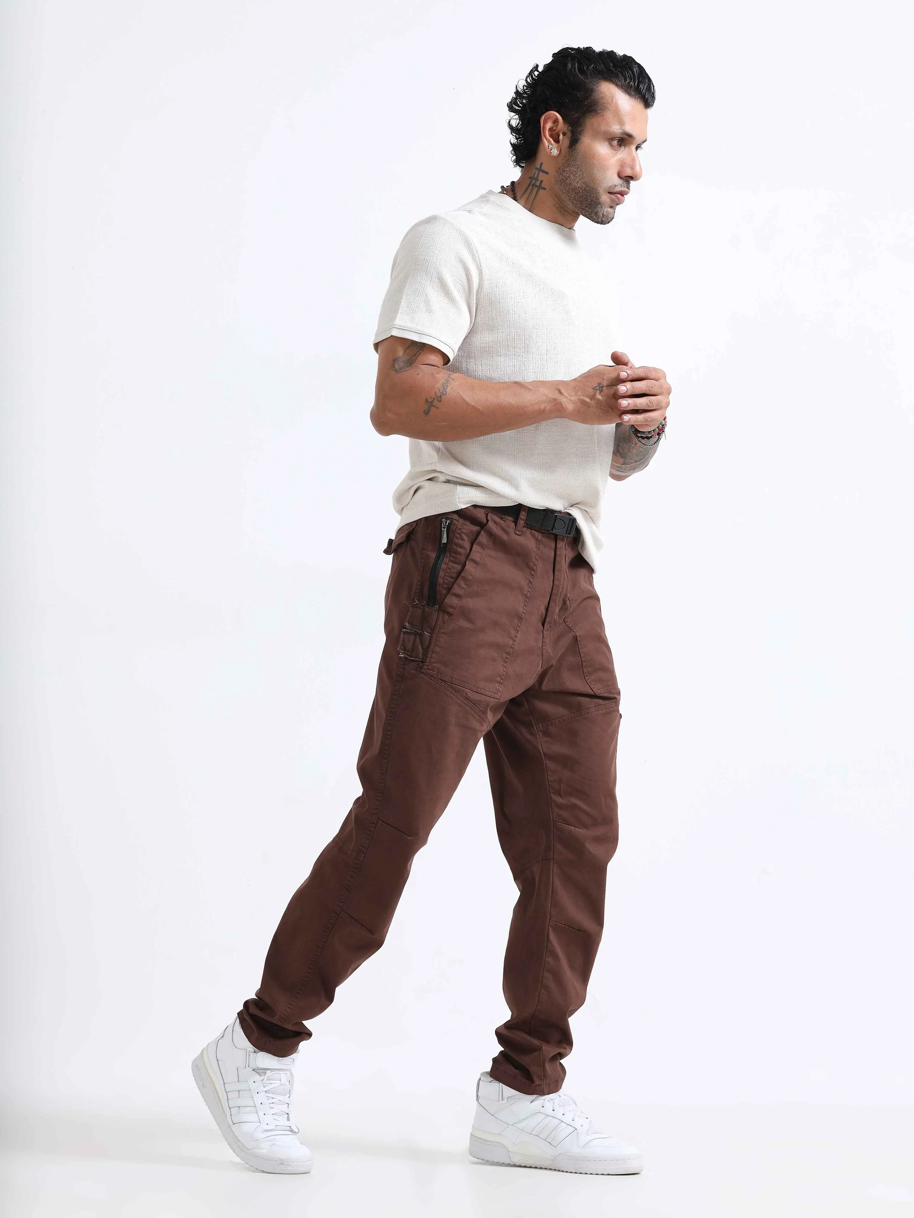 ZipCore Utility Pant In Brown