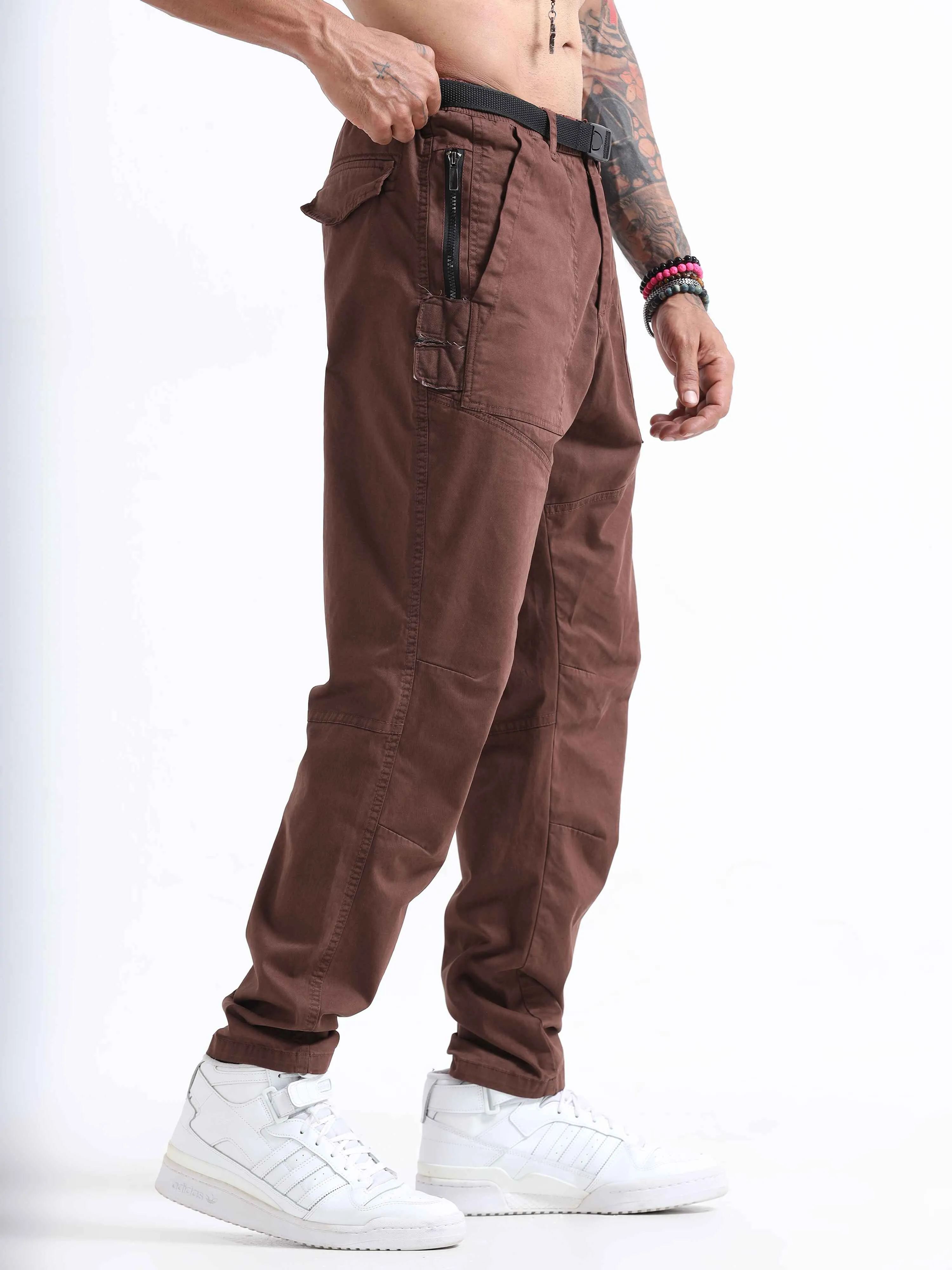 ZipCore Utility Pant In Brown