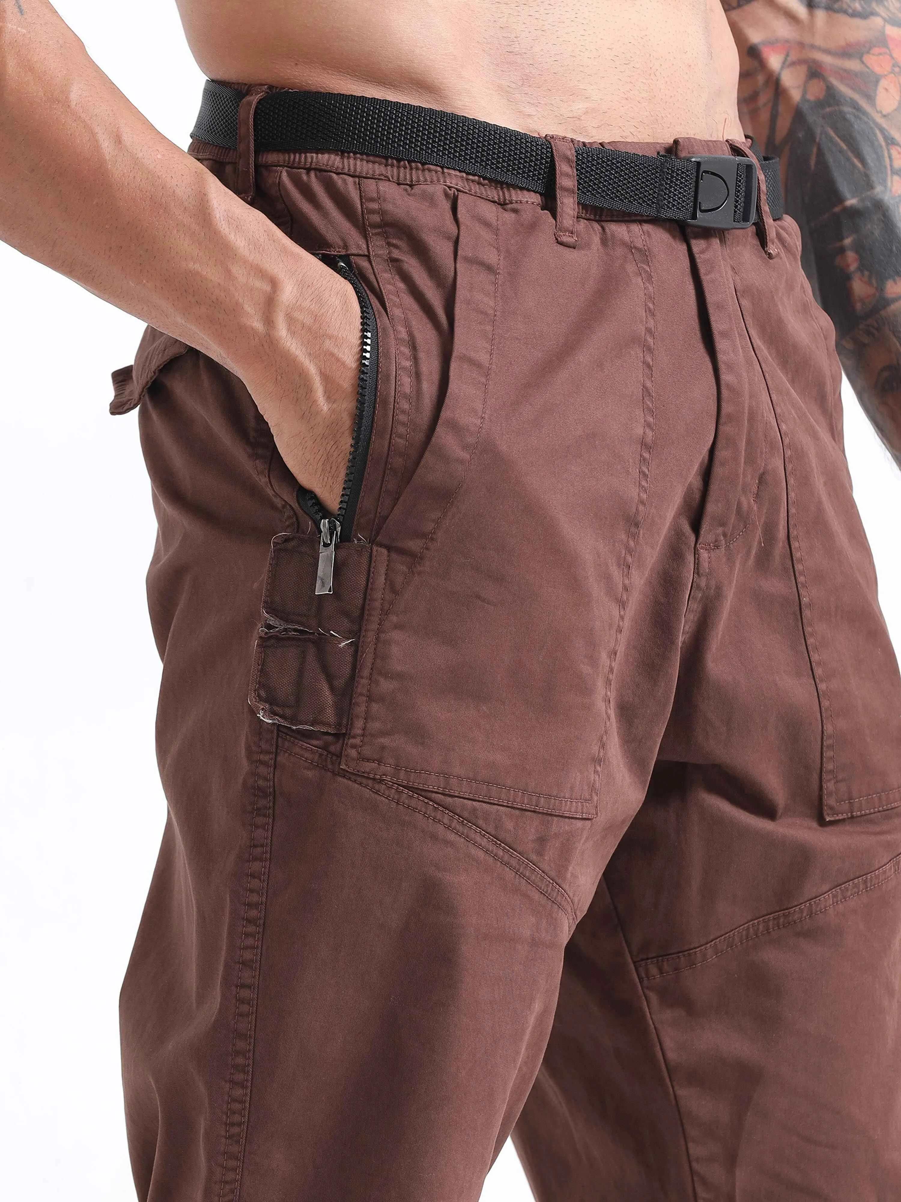 ZipCore Utility Pant In Brown